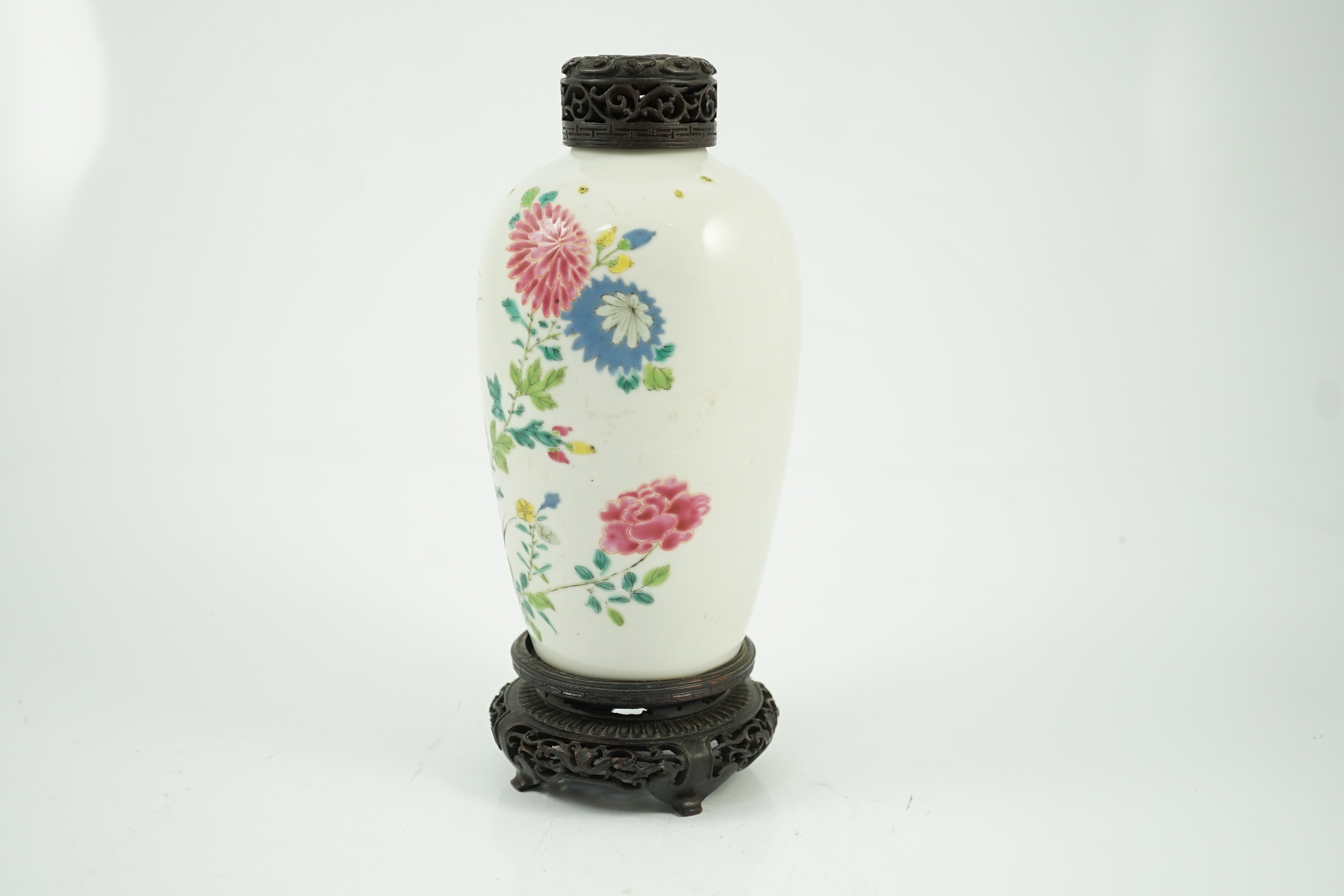 A Chinese famille rose ovoid vase, Yongzheng period